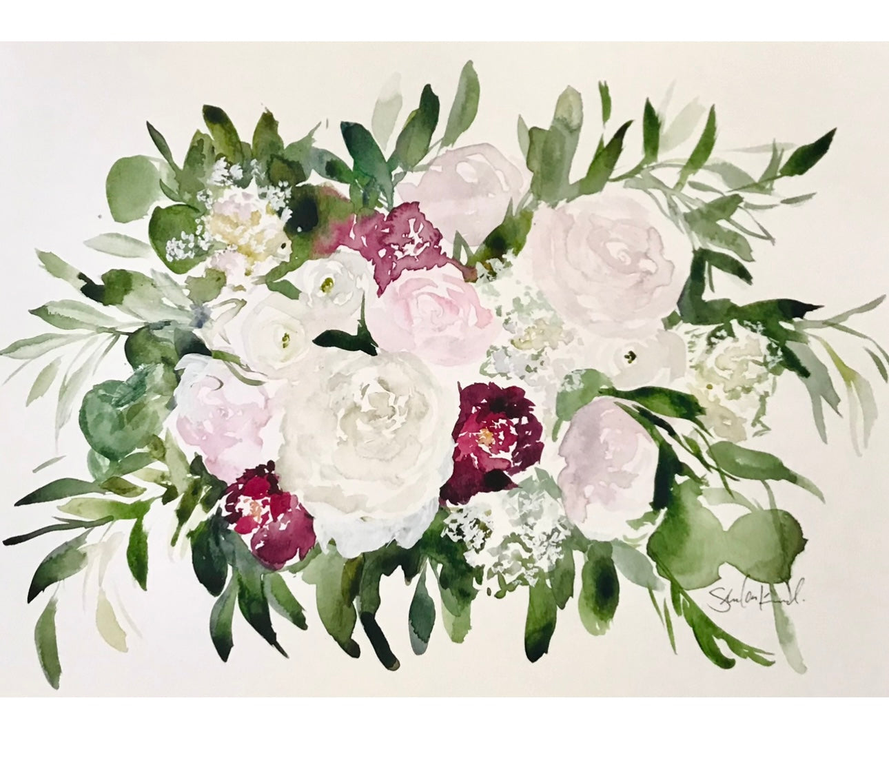 Custom Bridal Bouquet Painting (Wedding or Anniversary)