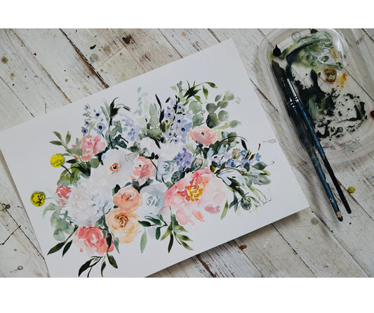 Custom Bridal Bouquet Painting (Wedding or Anniversary)