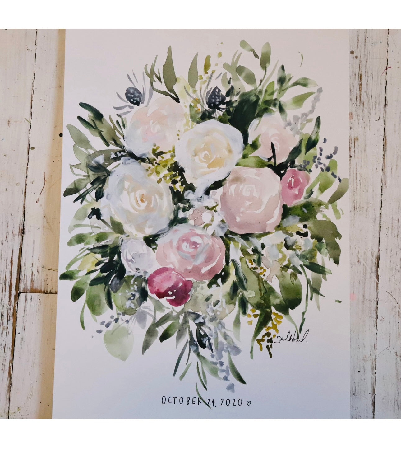 Custom Bridal Bouquet Painting (Wedding or Anniversary)