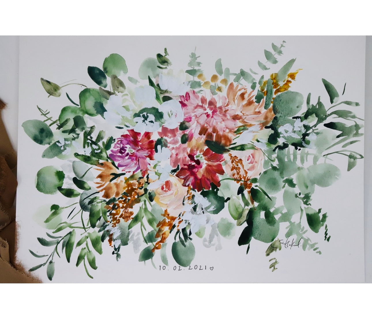 Custom Bridal Bouquet Painting (Wedding or Anniversary)
