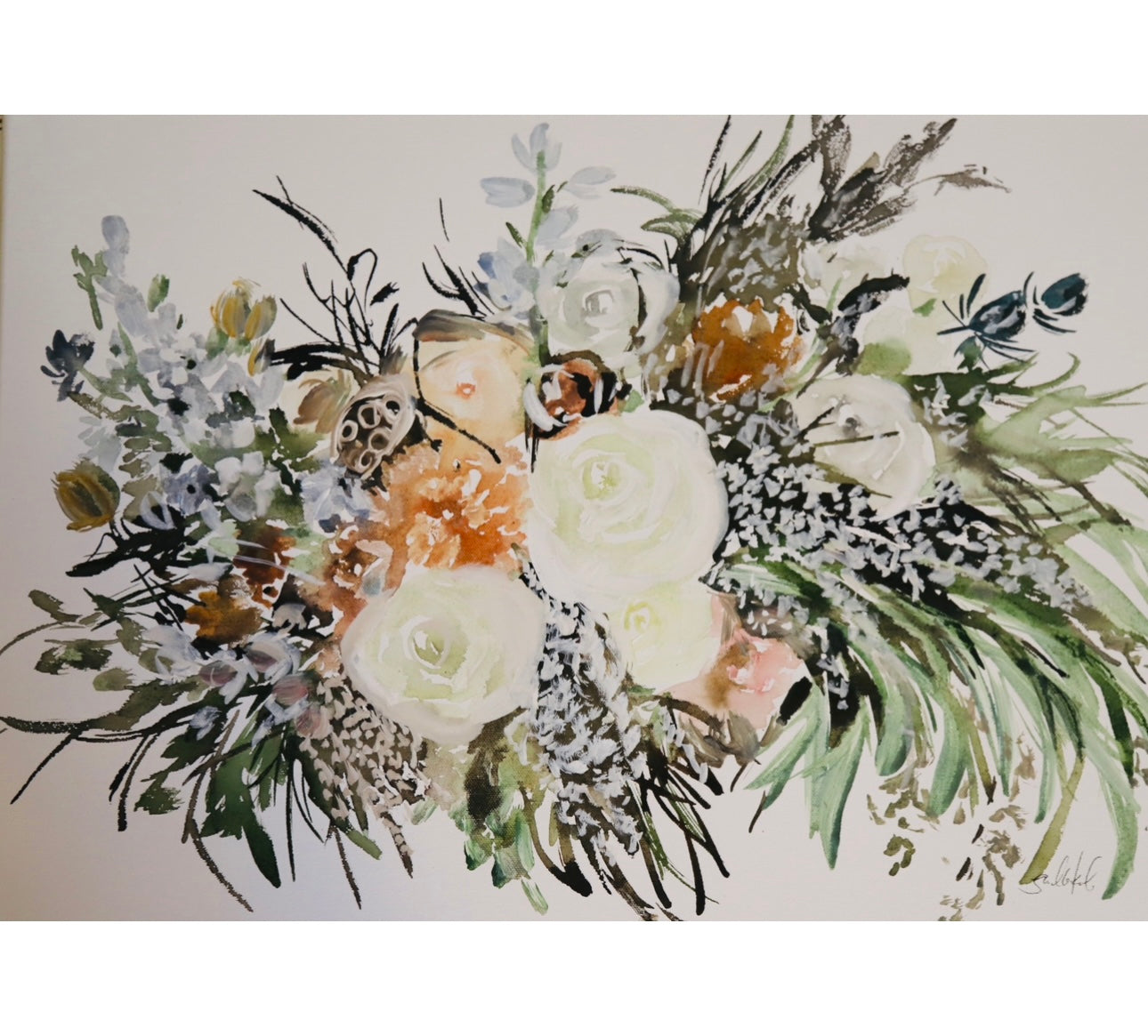 Custom Bridal Bouquet Painting (Wedding or Anniversary)