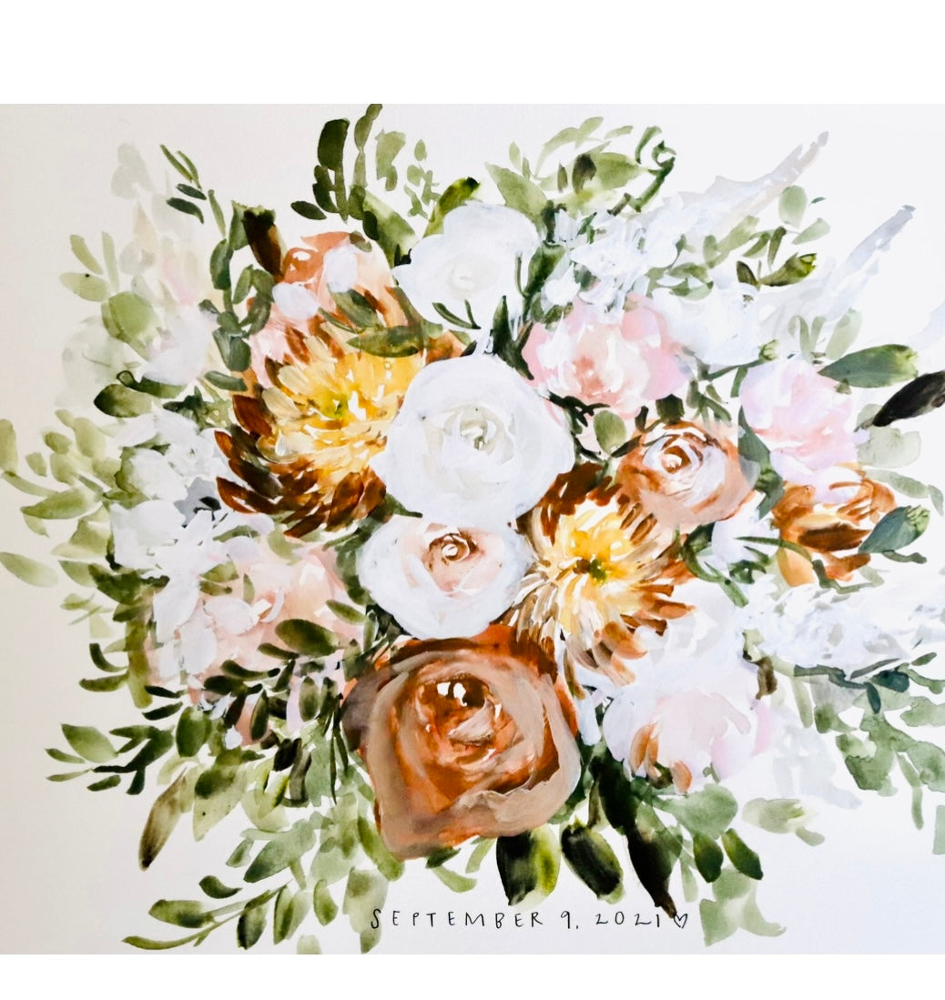 Custom Bridal Bouquet Painting (Wedding or Anniversary)