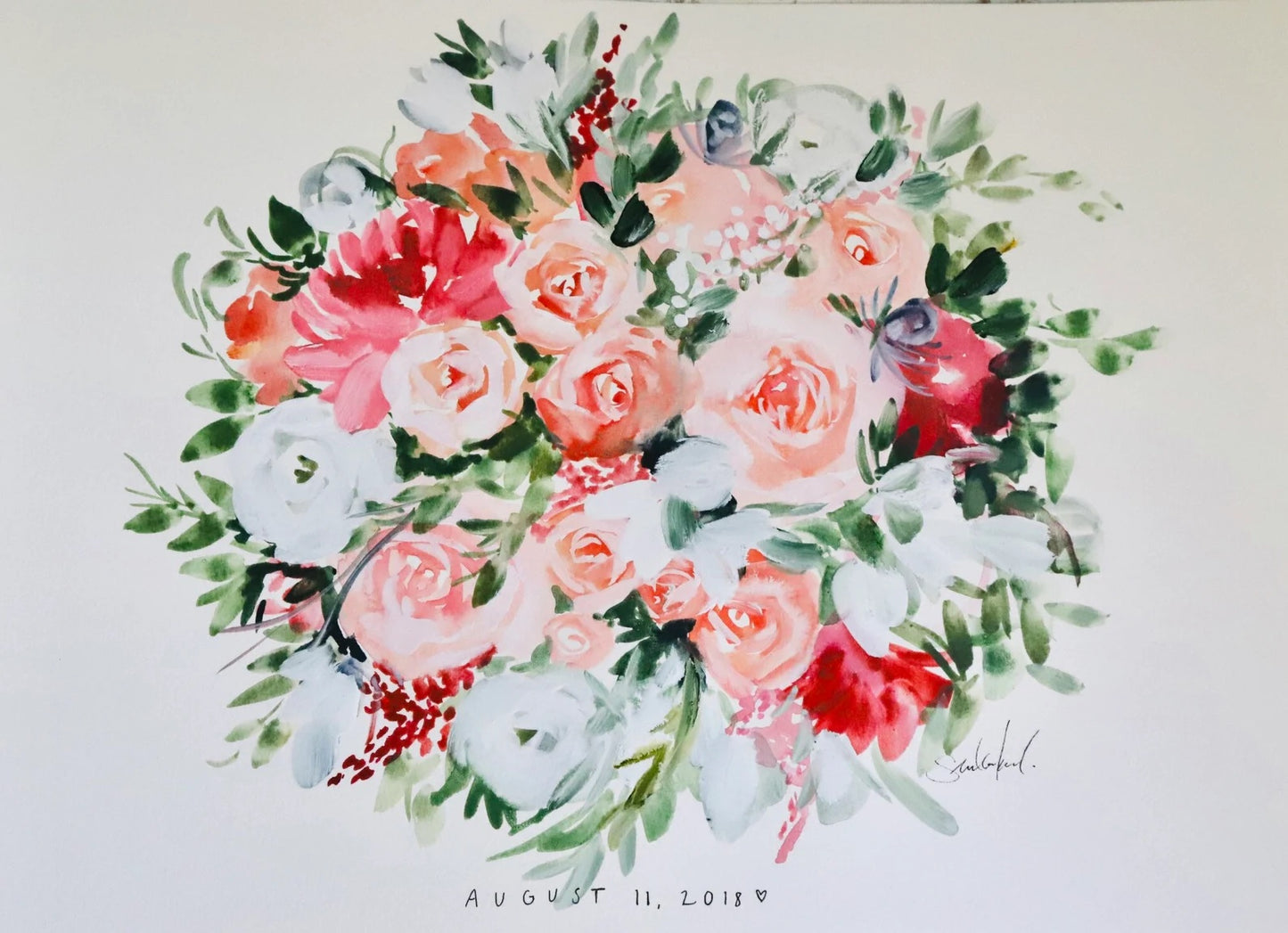 Gift Card for Custom Bridal Bouquet Painting