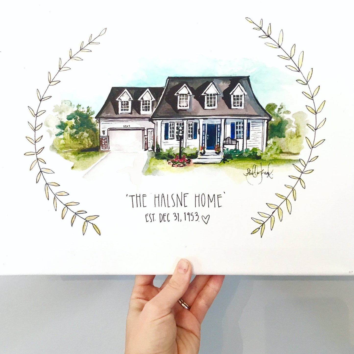 Custom Home Paintings 11x14 Canvas, Wall Art, Home Keepsake, Simple Design