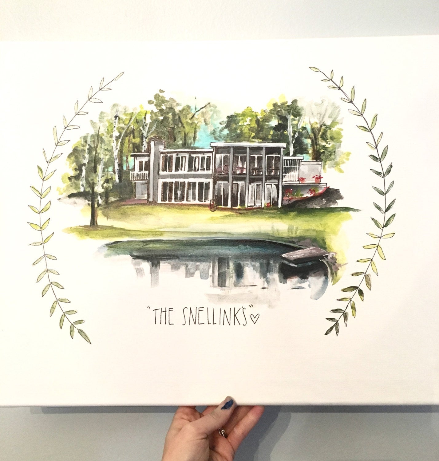 Custom Home Paintings 11x14 Canvas, Wall Art, Home Keepsake, Simple Design