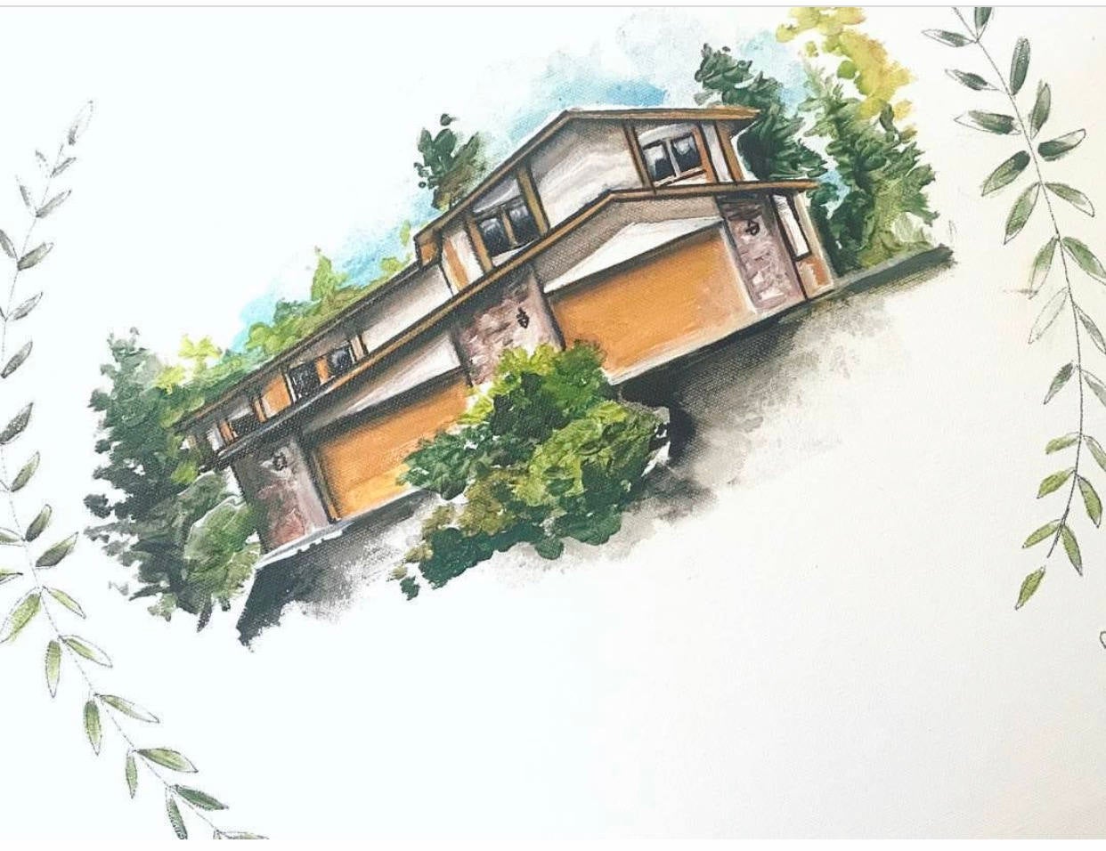 Custom Home Paintings 11x14 Canvas, Wall Art, Home Keepsake, Simple Design