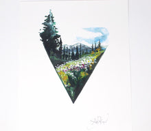 Load image into Gallery viewer, Triangle Mountain Art Print, 11x14, Geometric Art, Simple Design, Home Decor, Adventure Artwork