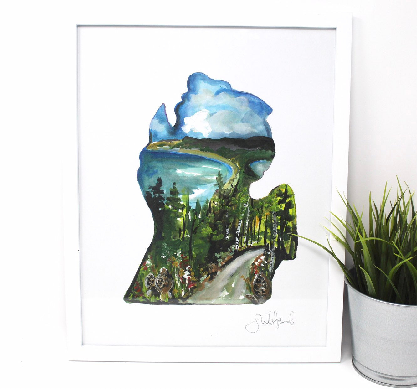 Morel Mushroom Michigan Art Print 11x14in, Wall Decor, Michigan Artwork
