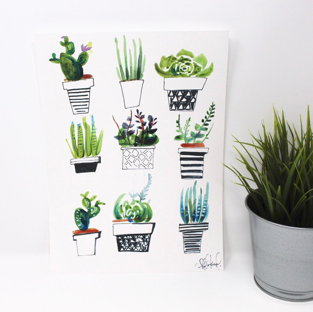 Succulents Art Print 8x10 in, Plant Art, Home Decor, Wall Art