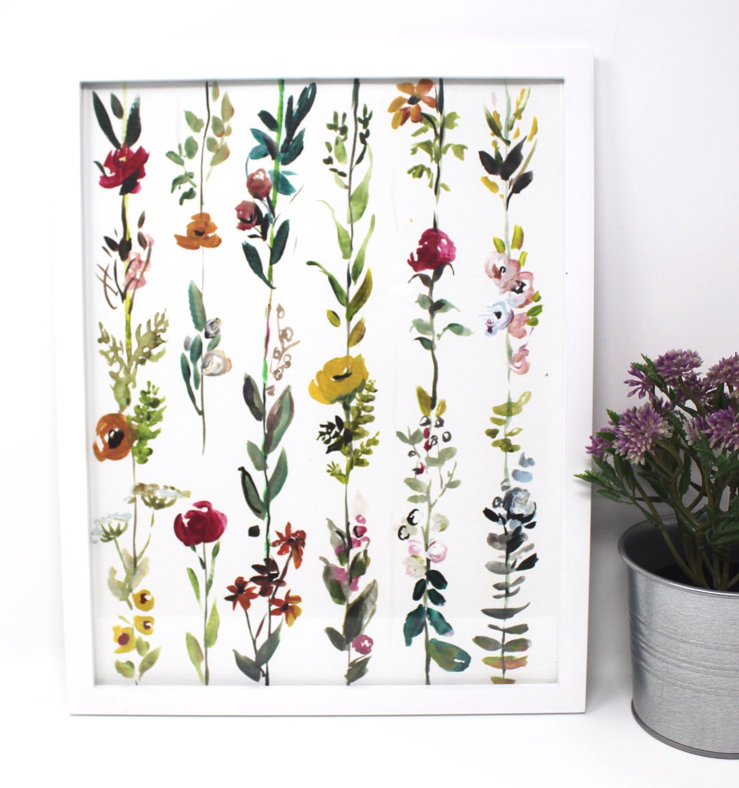 Hanging Floral Art Print 11x14in, Flower Art, Simple Design, Home Decor
