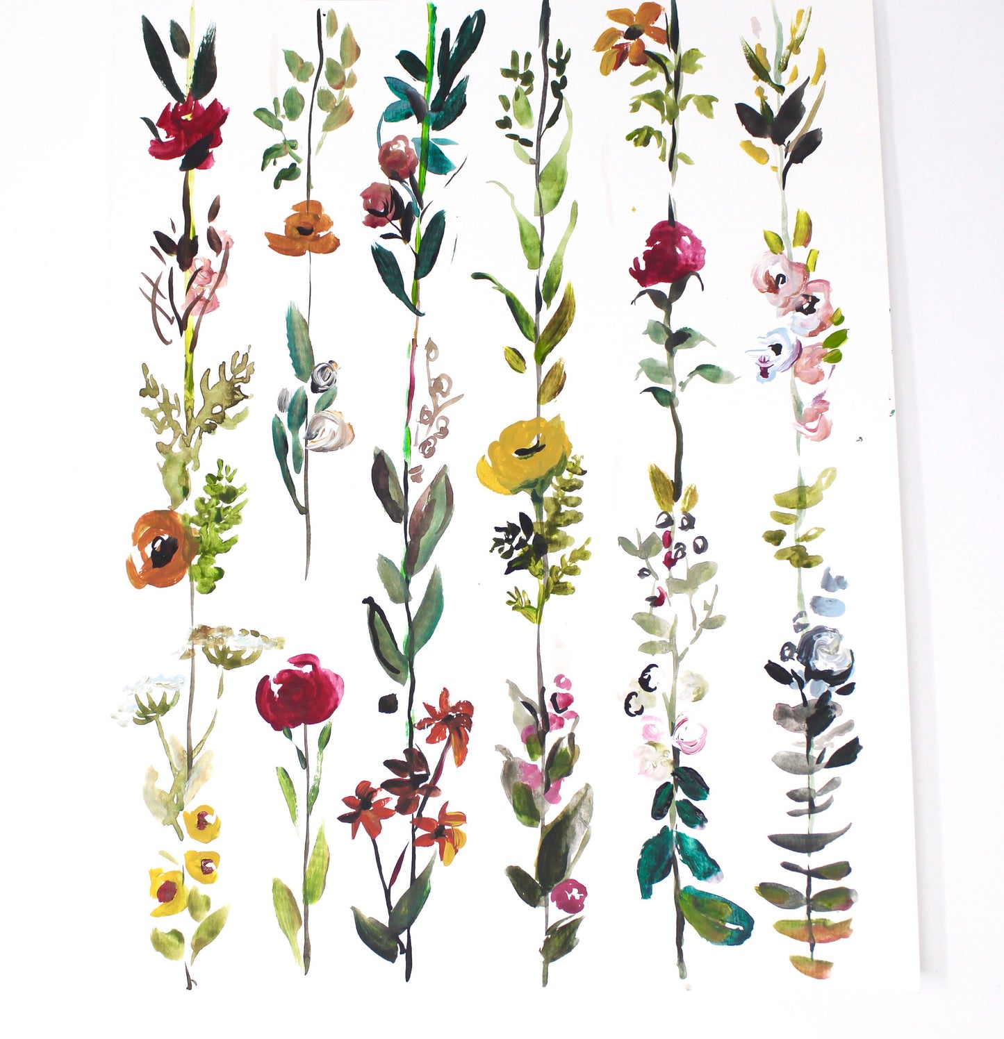 Hanging Floral Art Print 11x14in, Flower Art, Simple Design, Home Decor