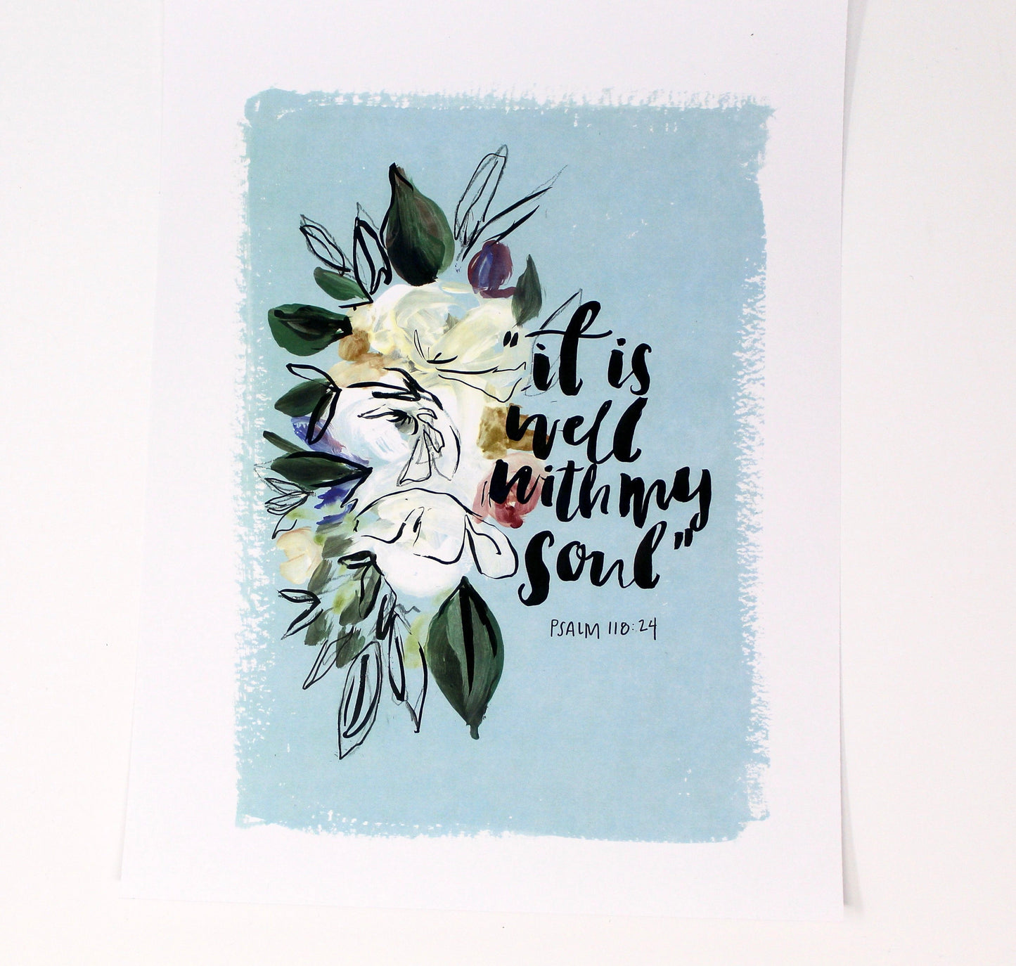 It Is Well With My Soul Art Print- 8x10, Simple Design, Inspirational Quote Art, Home Decor