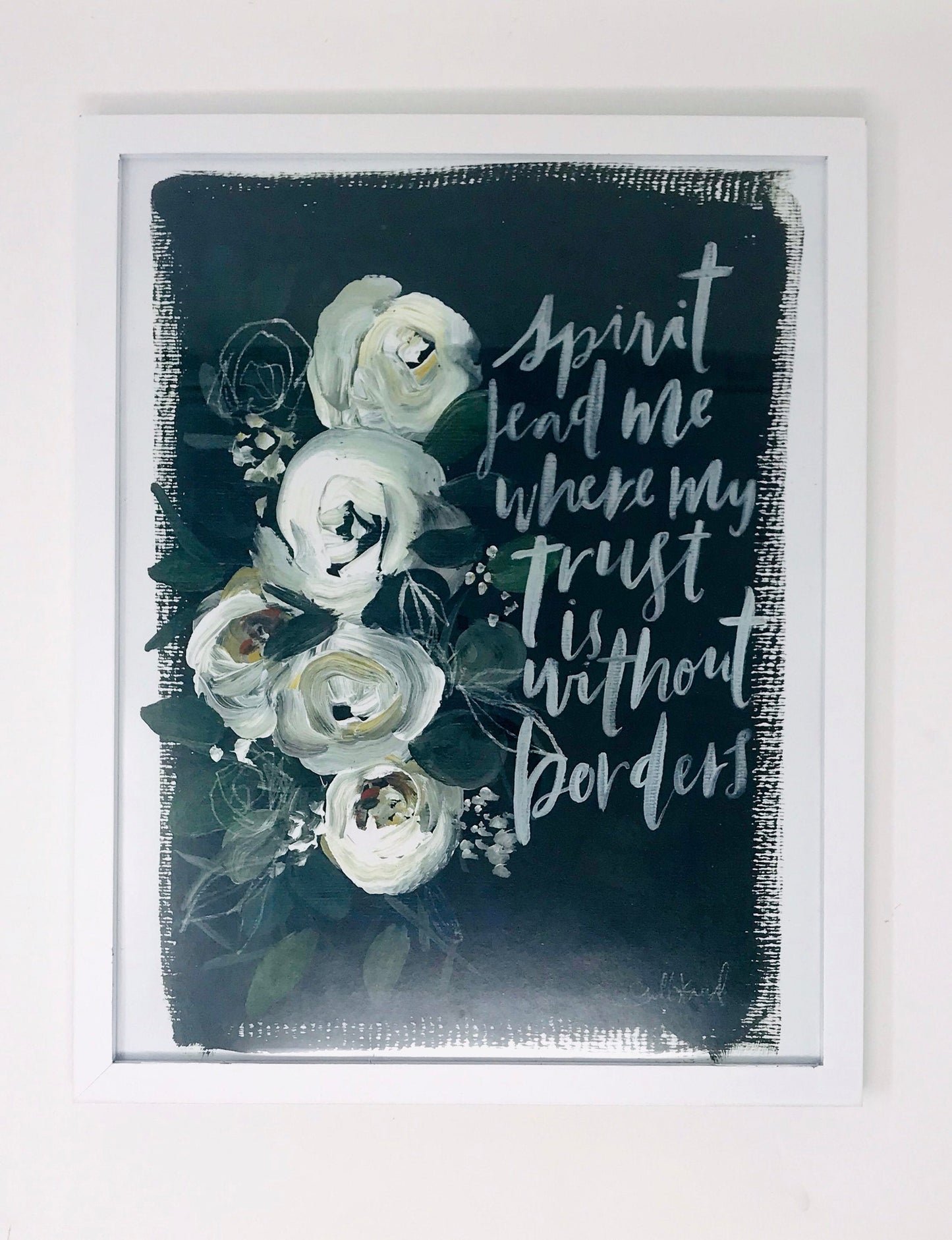 Spirit lead me print- 11x14 in simple black artwork home decor