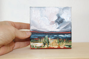Remy- 4x4 Simple Landscape Original Painting on Deep Set Canvas