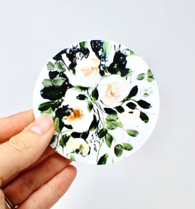 Floral Sticker- Durable, Vinyl Weatherproof 3x3 Sticker