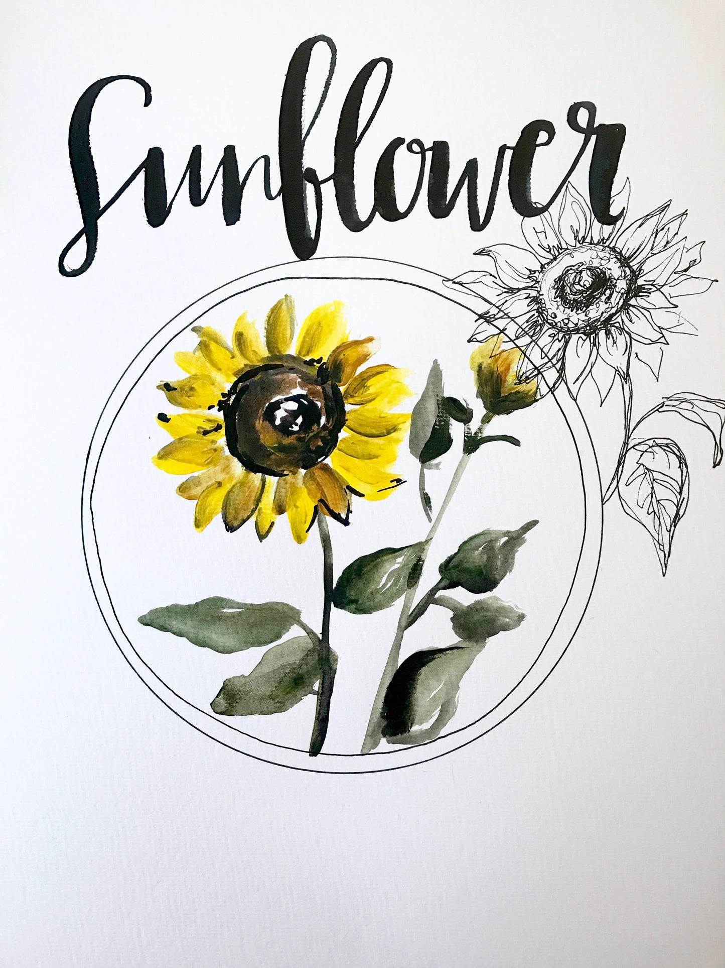 Sunflower Art Print 11x14in! Floral Art, Home Decor, Floral Collection