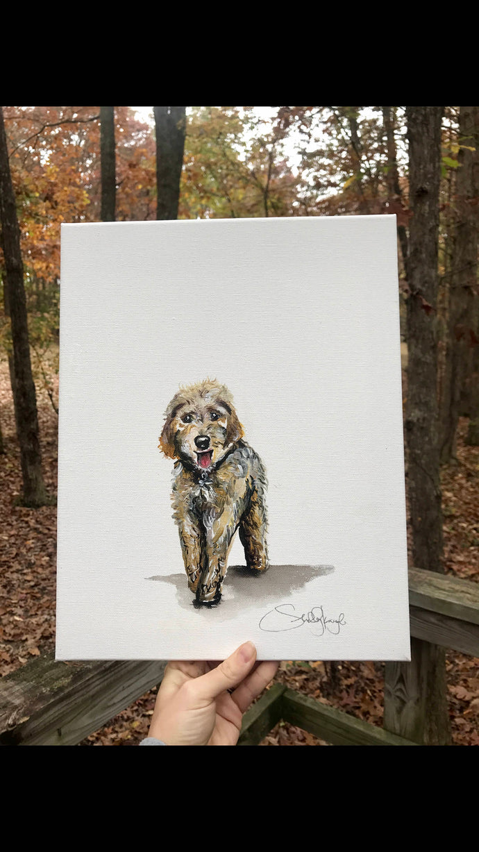 Custom Dog Portrait Painting on 11x14 canvas, Pet Art, Home Decor
