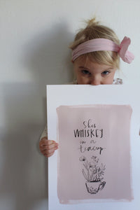 She's Whiskey In A Teacup Art Print! 11x14 Print, Simple Design, Kids Room Art