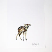 Load image into Gallery viewer, Baby Deer Art Print 11x14in, Animal Art, Baby Room, Nursery Wall Decor