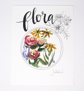 Flora Art Print 11x14! Flower Art, Simple Design, Home Decor, Wall Art