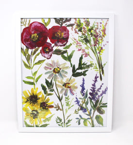 Wildflower Art Print -11x14in, Floral Art, Watercolor Artwork, Home Decor