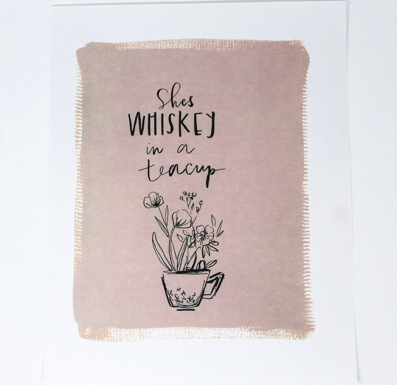 She's Whiskey In A Teacup Art Print! 11x14 Print, Simple Design, Kids Room Art