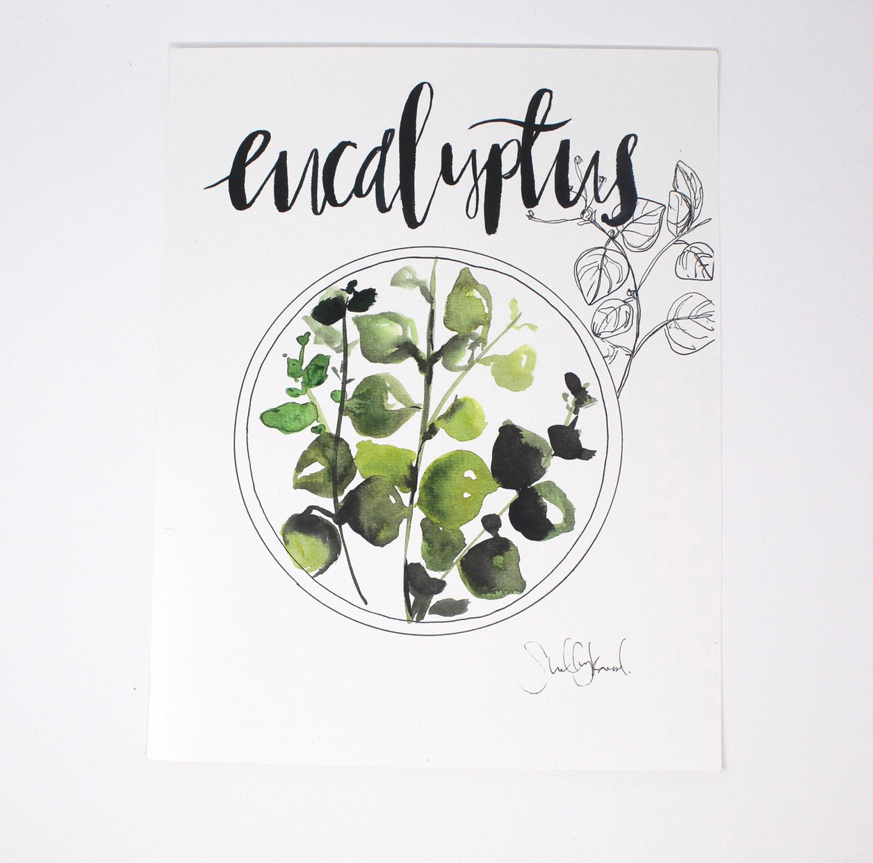 Eucalyptus Art Print, 11x14in, Simple Artwork, Home Decor, Wall Art, Nursery, Baby Decor