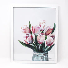Load image into Gallery viewer, Blush Tulips Art Print, 11x14 in, Simple Elegant Art, Home Decor, Floral Artwork, Flower Design