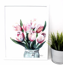 Load image into Gallery viewer, Blush Tulips Art Print, 11x14 in, Simple Elegant Art, Home Decor, Floral Artwork, Flower Design