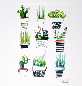 Succulents Art Print 8x10 in, Plant Art, Home Decor, Wall Art