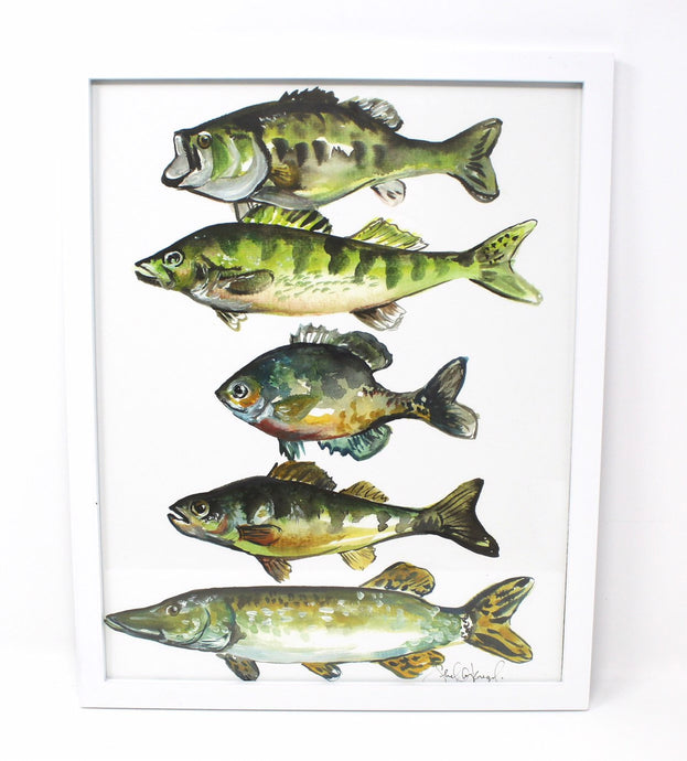 Lake Pan Fish Art Print, 11x14, Outdoor Decor, Wall Art
