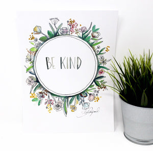 Be Kind Art Print, 8x10, Simple Art, Quote Art, Home Decor, Nursery Art