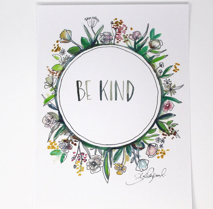 Be Kind Art Print, 8x10, Simple Art, Quote Art, Home Decor, Nursery Art