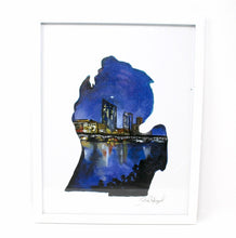 Load image into Gallery viewer, 11x14 Art Print of the Grand Rapids Evening Skyline