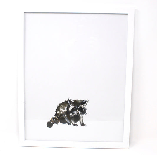 Baby Raccoon Art Print -11x14, Nursery Art, Baby Room Wall Art, Home Decor, Animal Art