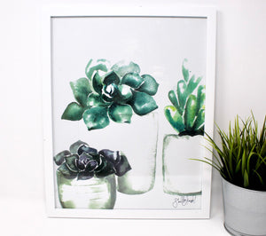 Succulent Art Print (2), Gallery Wall, Home Decor, Simple, Painting 11x14