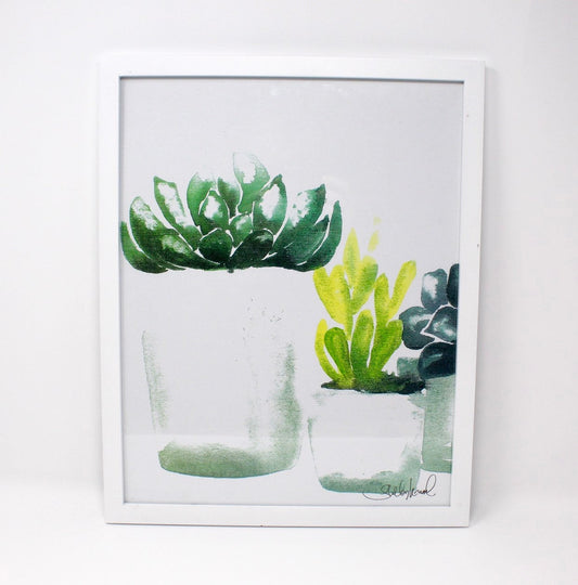 Succulent Art Print (4) on 11x14 Paper, Wall Art, Home Decor, Botanical Art