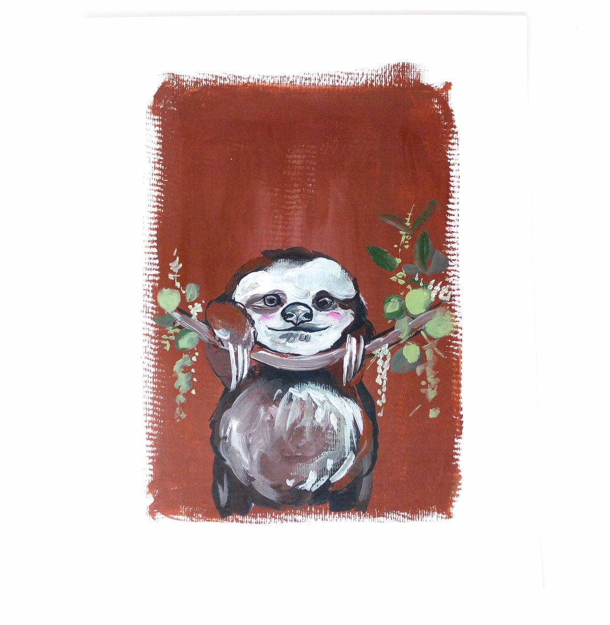 Chill Sloth Art Print, 11x14, Animal Art, Nursery Wall Decor, Baby Room, Sloth Artwork