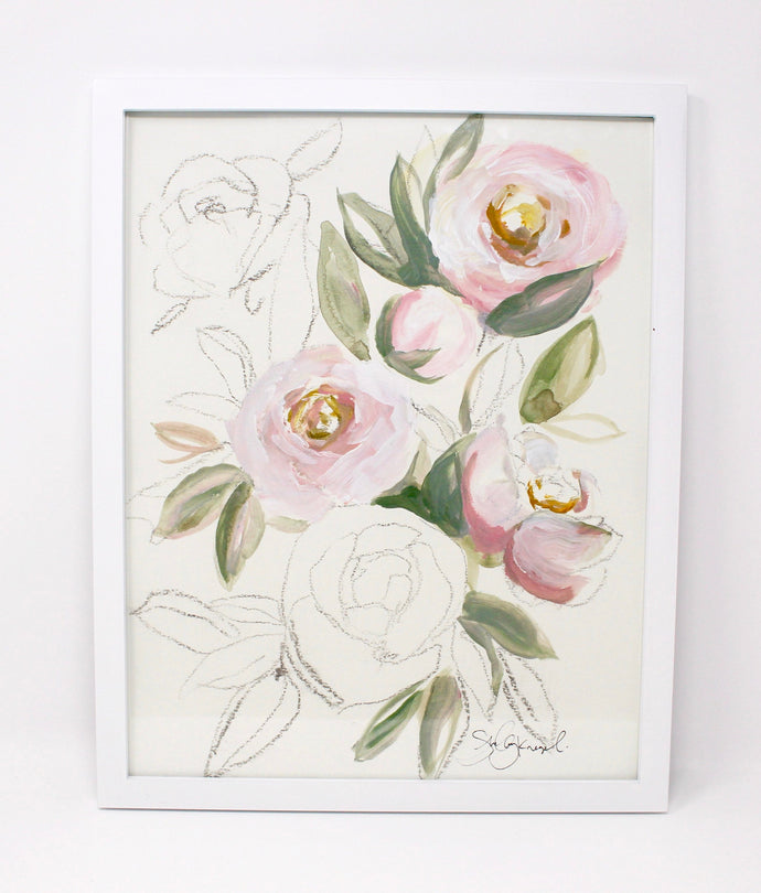 Blush Light Rose Art Print- 11x14in, Simple Design, Home Decor, Wall Art, Floral Artwork