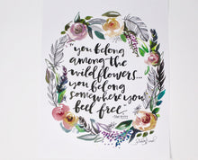 Load image into Gallery viewer, Wildflowers Tom Petty Art Print, 11x14, Inspirational Artwork, Home Decor, Floral