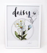 Load image into Gallery viewer, Daisy Art Print, 11x14in, Simple Design, Wall Art, Home Decor, Floral Artwork
