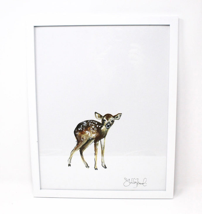 Baby Deer Art Print 11x14in, Animal Art, Baby Room, Nursery Wall Decor