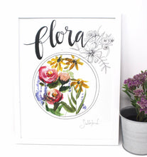 Load image into Gallery viewer, Flora Art Print 11x14! Flower Art, Simple Design, Home Decor, Wall Art