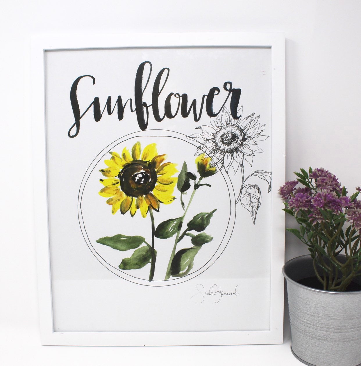 Sunflower Art Print 11x14in! Floral Art, Home Decor, Floral Collection