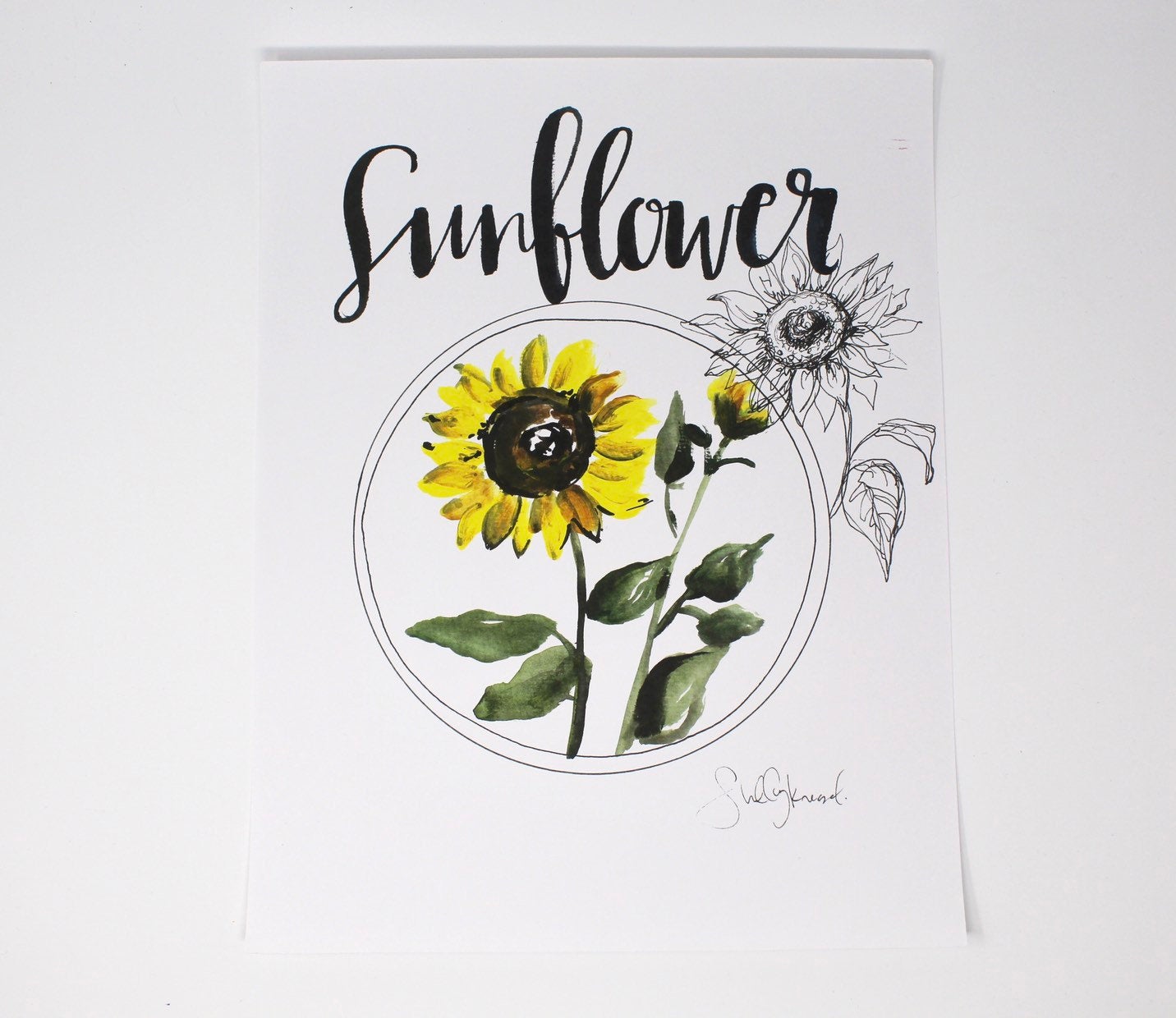 Sunflower Art Print 11x14in! Floral Art, Home Decor, Floral Collection