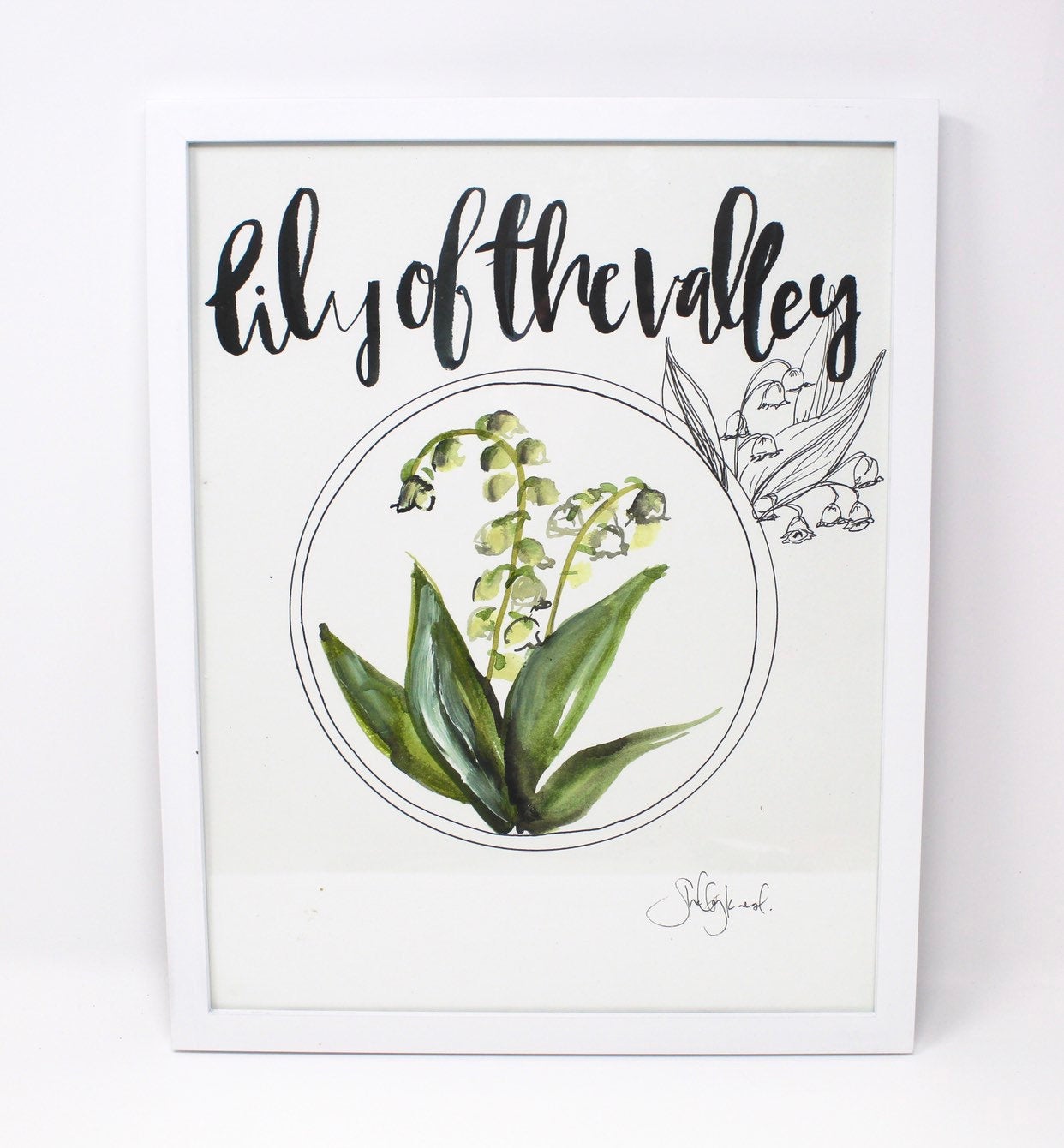 Lily Of The Valley Art Print- 11x14in, Simple Design, Floral Artwork, Home Decor, Wall Art