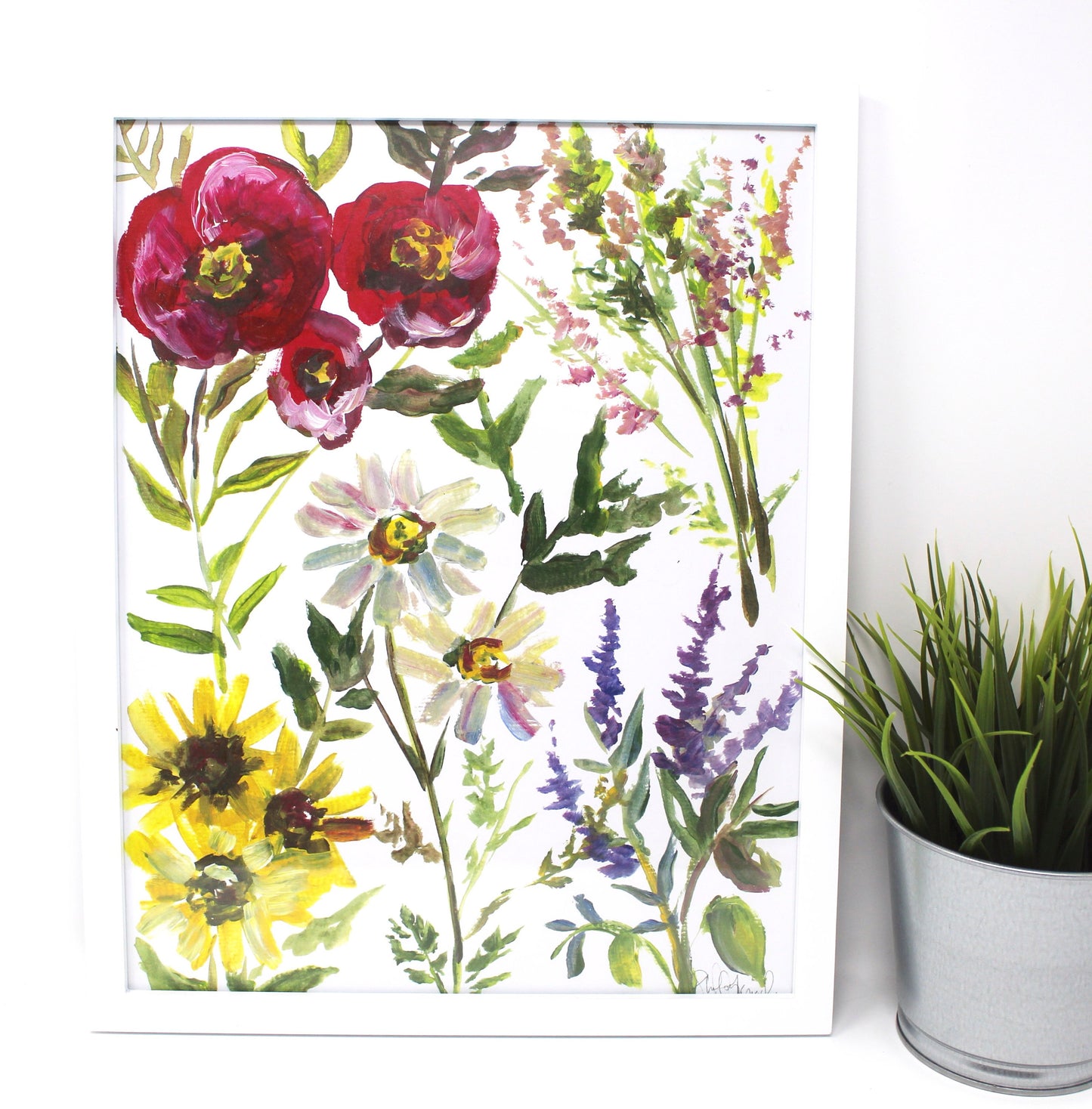 Wildflower Art Print -11x14in, Floral Art, Watercolor Artwork, Home Decor