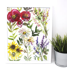 Load image into Gallery viewer, Wildflower Art Print -11x14in, Floral Art, Watercolor Artwork, Home Decor