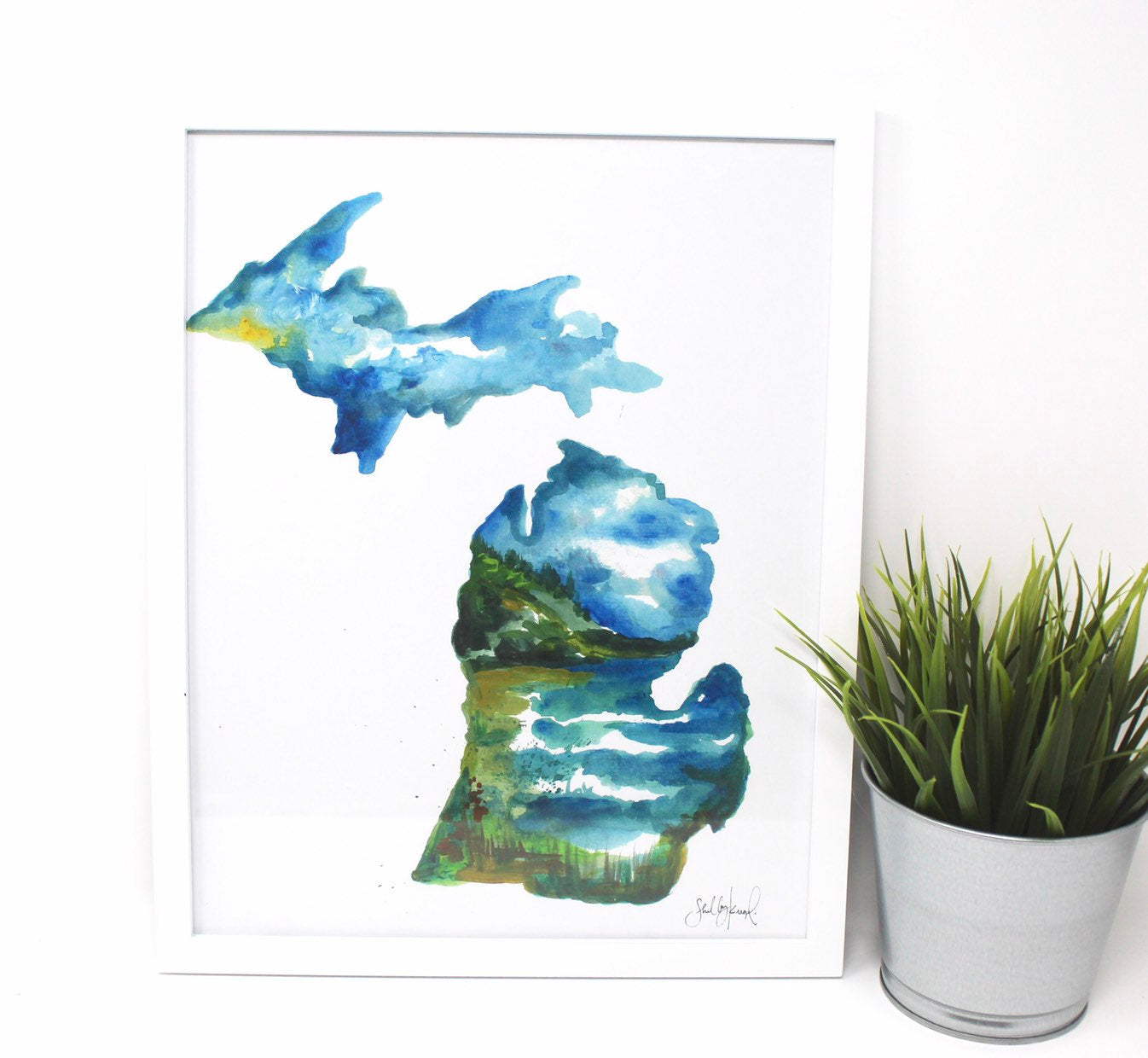 Lake Michigan Art Print- 11x14in, Watercolor Artwork, Home Decor, Michigan Art, Coastal Wall Art