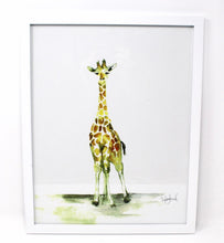 Load image into Gallery viewer, Baby Giraffe Art Print- 11x14in, Nursery Wall Art, Baby Home Decor, Animal Artwork